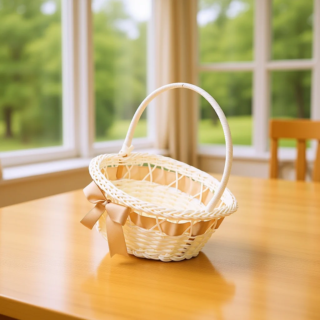 

Элегантная свадебная корзина для цветов с ручкой, плетеная в деревенском стиле, для подарков на вечеринку, хранения, декоративная корзина для фруктов