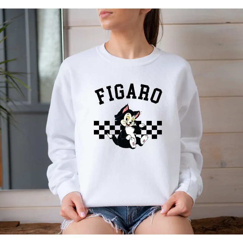 

Толстовка Figaro Cat Disney Cat, клетчатая толстовка Figaro, толстовка Cat Lover, толстовка Disney, толстовка с котом