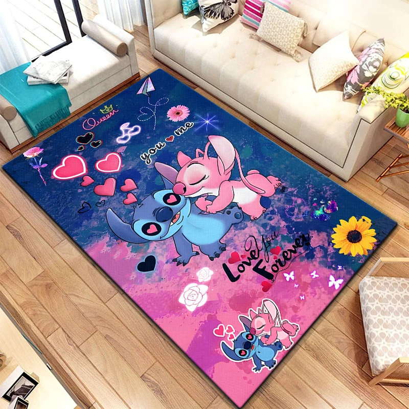 Tapis de sol imprimé 3D Star Stitch Anime, tapis de dessin animé, grande surface, doux, maison, salon, chambre d'enfant, mode