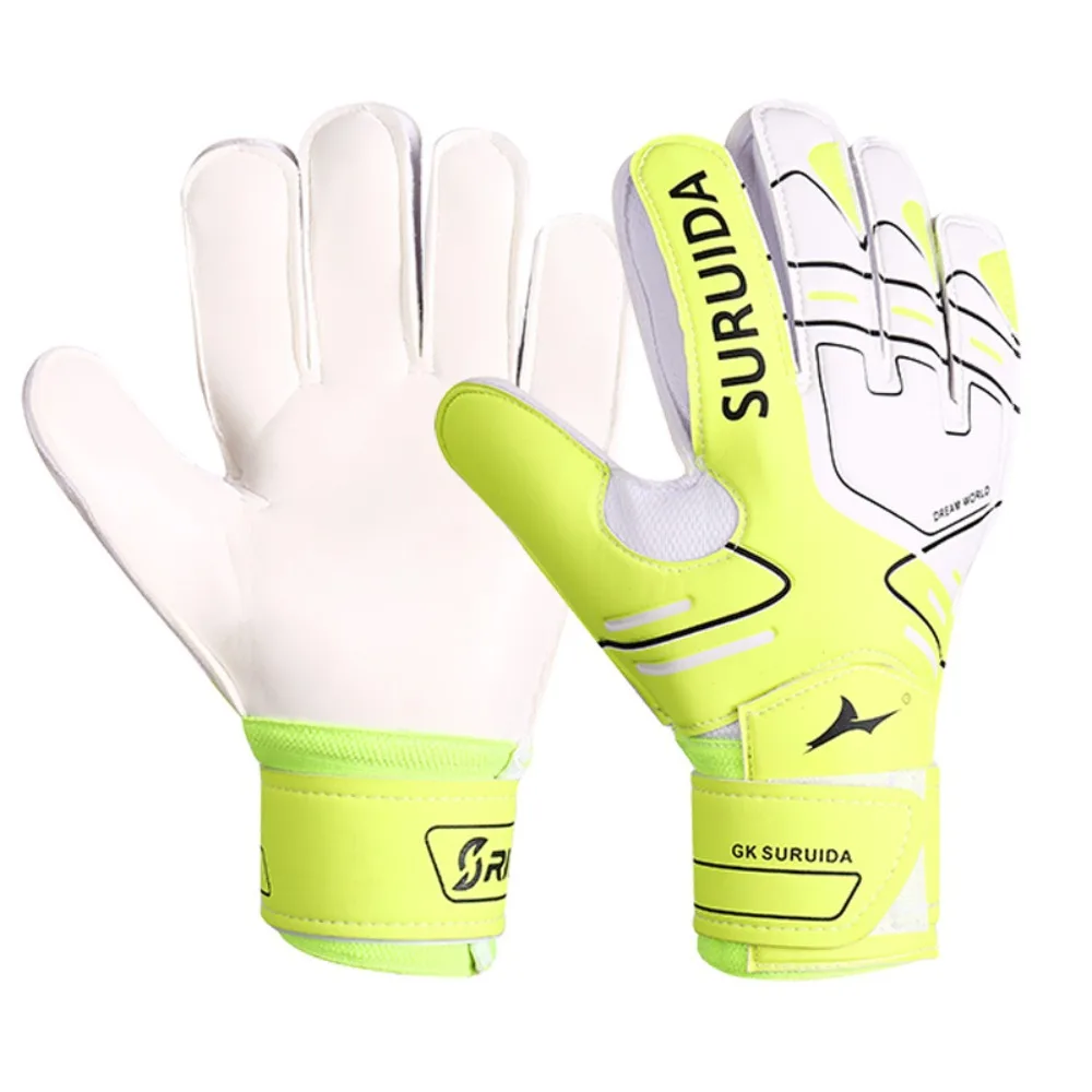 1 Pair Size 5-10 Goalkeeper Gloves Anti Slip Thickened Kids Football Goalie Gloves Soft Adjustable Game Goalkeeper Gloves