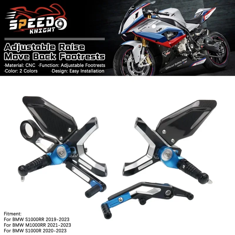 Motorcycle Adjustable Raise Move Back Footrests Rearset Rear Footpeg Foot Rests For BMW S1000RR S1000R M1000RR