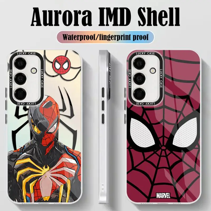 Disney Sipiderman Phone Case for Samsung Galaxy A72 A73 A54 A53 A52 A51 A34 A33 A32 A24 A23 A22 A14 A13 A12 A21s Aurora Laser