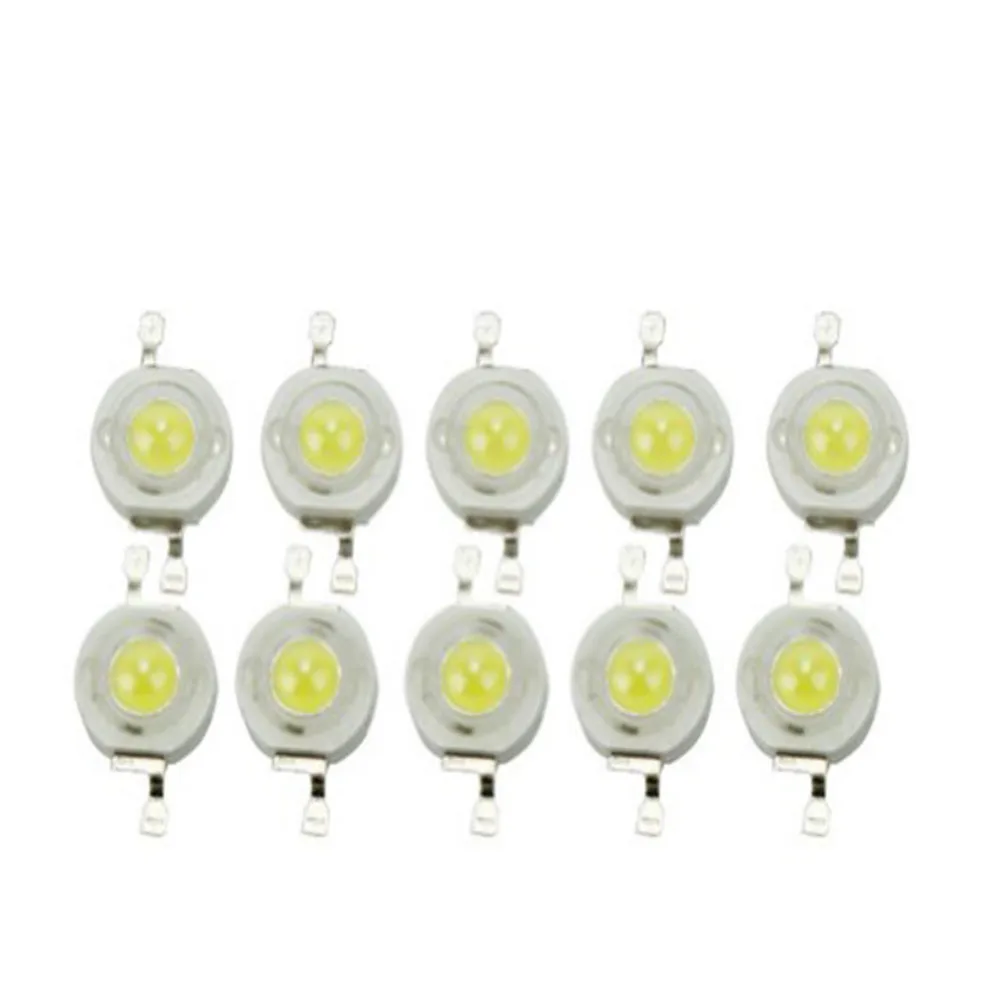 

10Pcs 3W High Power LED Chip Lamp 45Mil Cool White 6000-6500K Copper Bracket Energy Efficient Light Beads for Floodlight