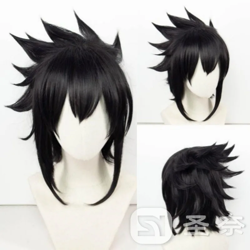 NARUTO Uchiha Sasuke Anime Man Cosplay Wigs Short Black Hair cosplay upturned hair Wig halloween Performance Heat-Resistant Wig