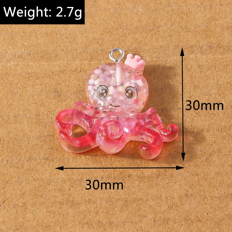 10 Stück niedlichen Cartoon Meeres lebewesen Meerjungfrau Charms Tintenfisch Anhänger für Schmuck machen Halskette Ohrringe DIY Zubehör liefert – Detail 2