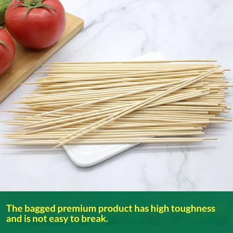 100PCS/Pack Natural BBQ Skewers Bamboo Sticks 15/20/25/30cm Disposable Fruit Sticks Kabob Sticks For Grilling, Fruit, BBQ