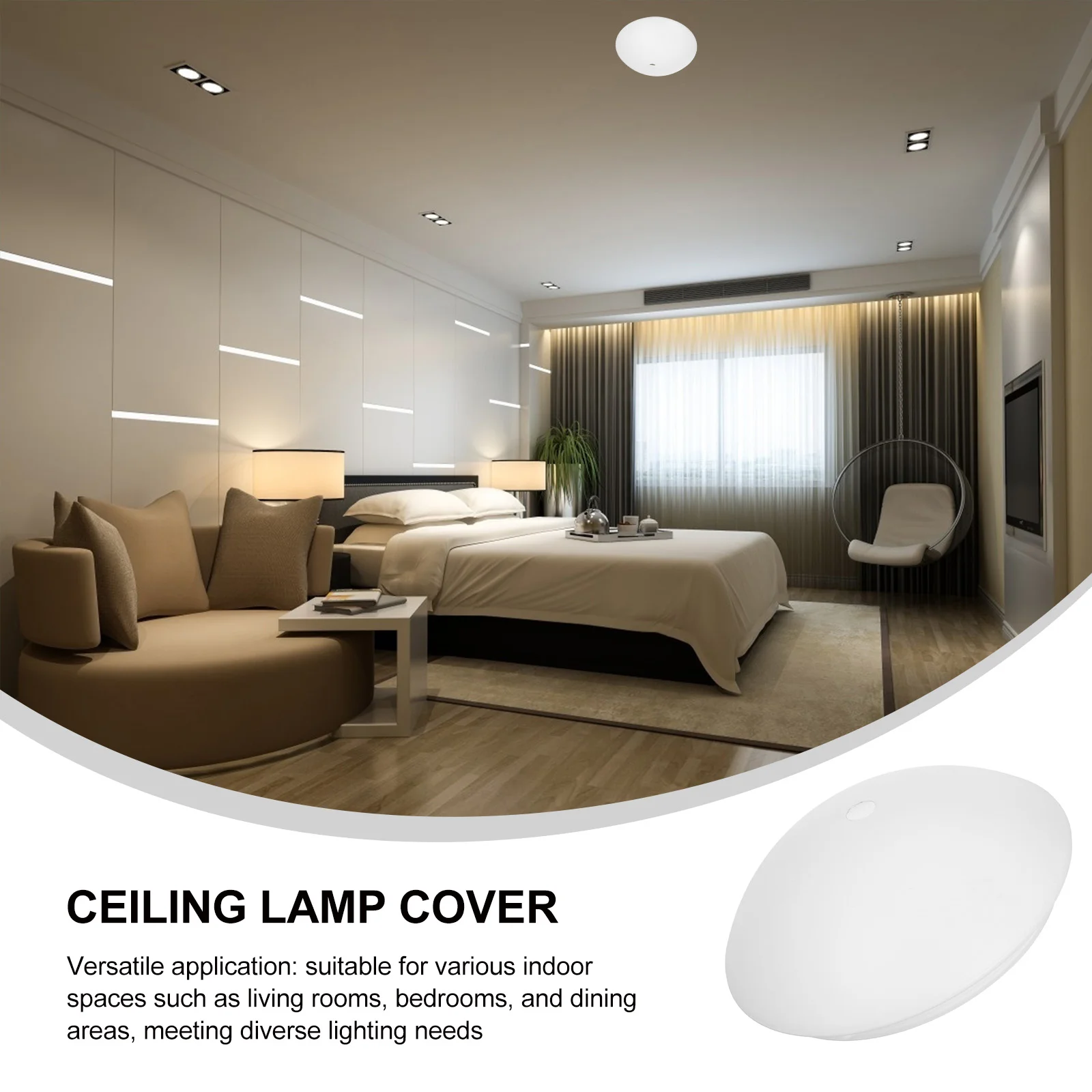 Ceiling Lamp Cover Round Light Shade Automatic Sensing Easy Bulb Replacement Enhanced Diffusion Versatile Indoor Plastic