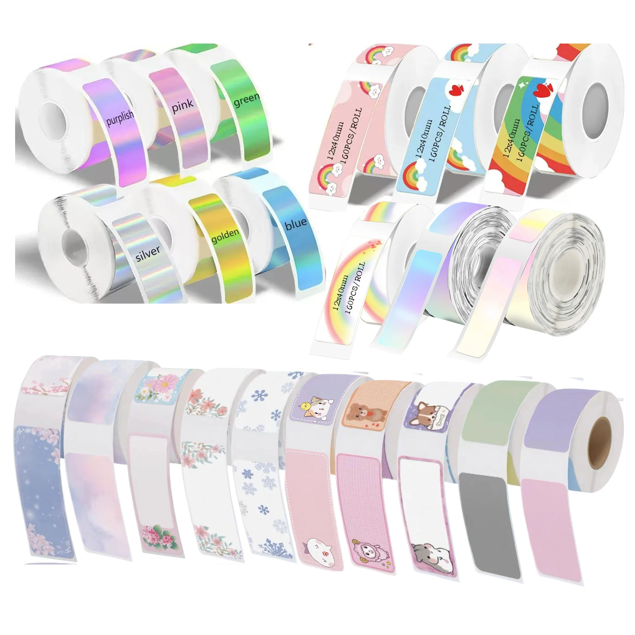 Marklife P12 P15 P50 Phomemo D30 Label 12mm to 15mm width Thermal Label Tape Label Sticker