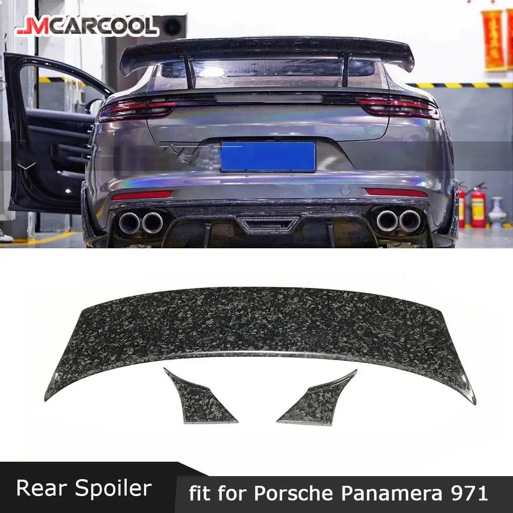

JMCARCOOL задний спойлер из сухого углеродного волокна для Porsche Panamera 971 2017-2019, кованые карбоновые хвостовые внешние декоративные крылья автомобиля