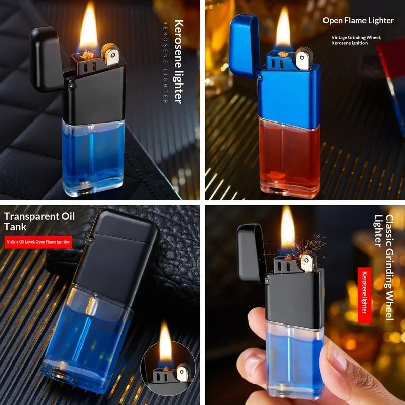 MRHJ-804， Retro, fashionable, visible, grinding wheel, open flame, high aesthetic value, personality, trendy, gift, lighter