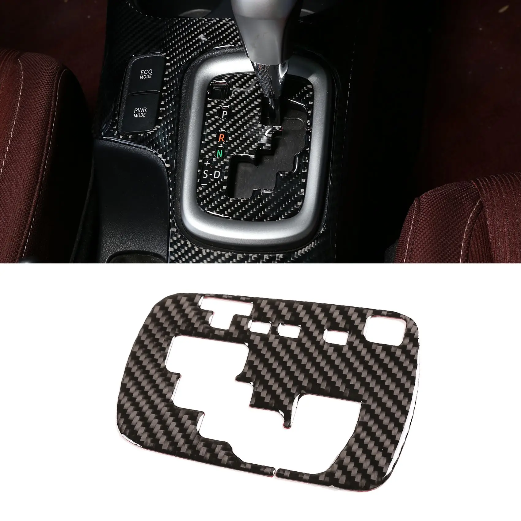 Per 2015-2021 in fibra di carbonio Car Gear Shift Panel Cover Trim Car Interior