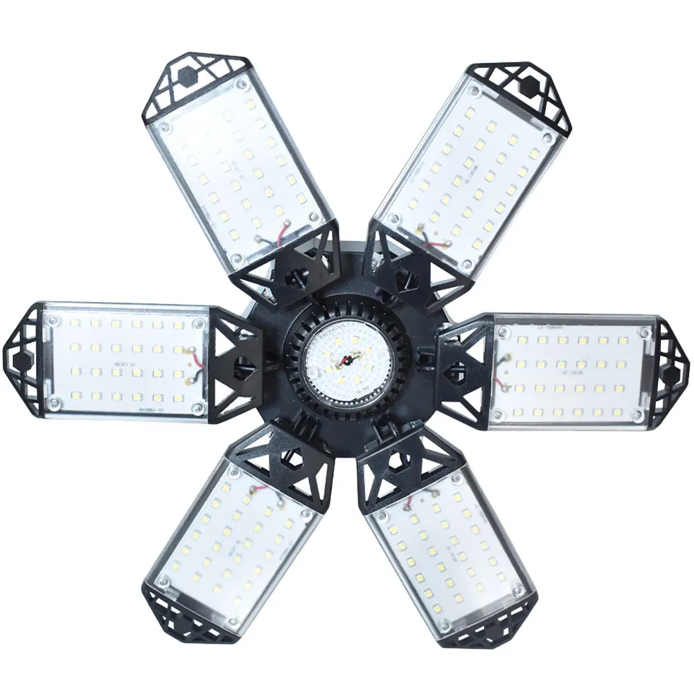 LED Garage Light E27 Socket Folding Awning Light 150W High Brightness Adjustable 120-270 Degree Panel for Garage Shop