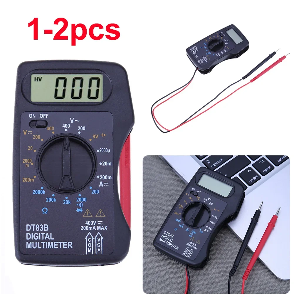 DT83B Portable Digital Multimeter 1999 Counts Mini Pocket Ammeter Voltmeter Current Voltage Ohm Meter Battery Capacity Tester