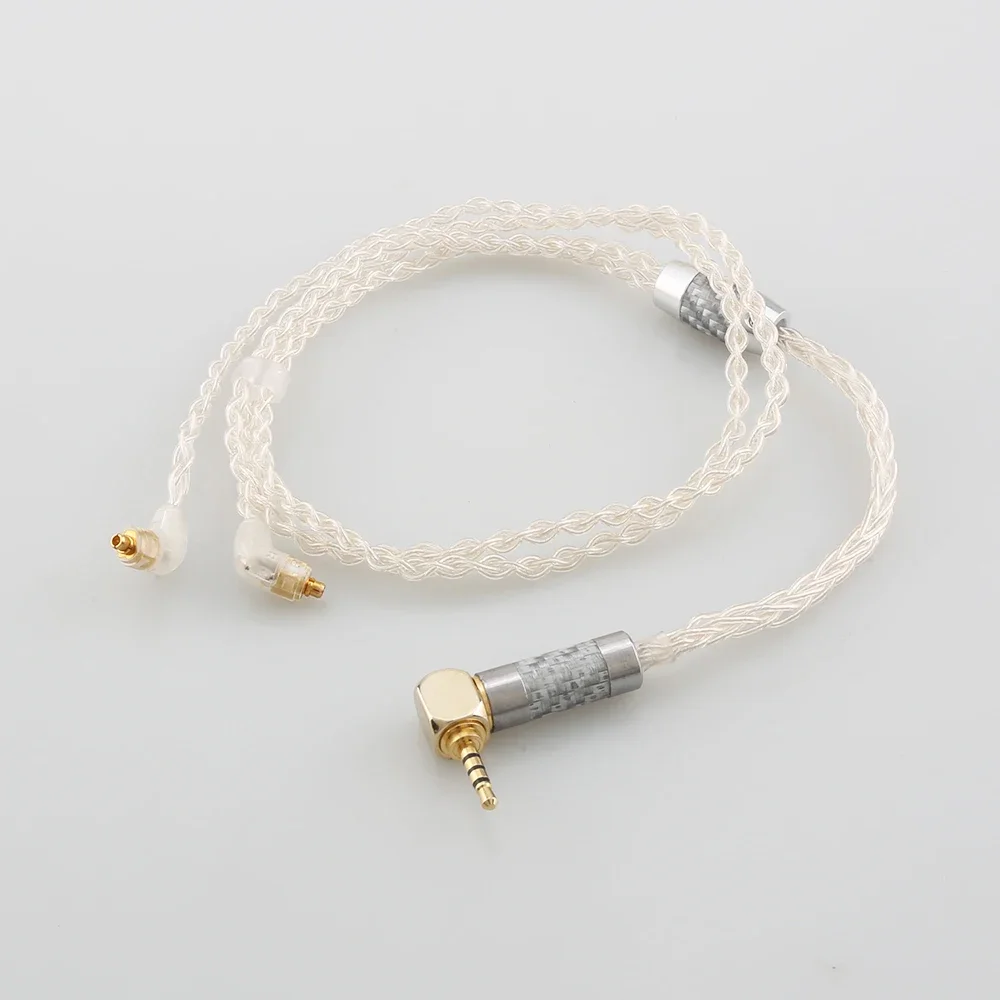 99% Pure Silver 8 Core 2.5mm 4.4mm 3.5mm Earphone Cable For Etymotic ER4SR ER4XR ER3XR ER3SE ER2XR ER2SE