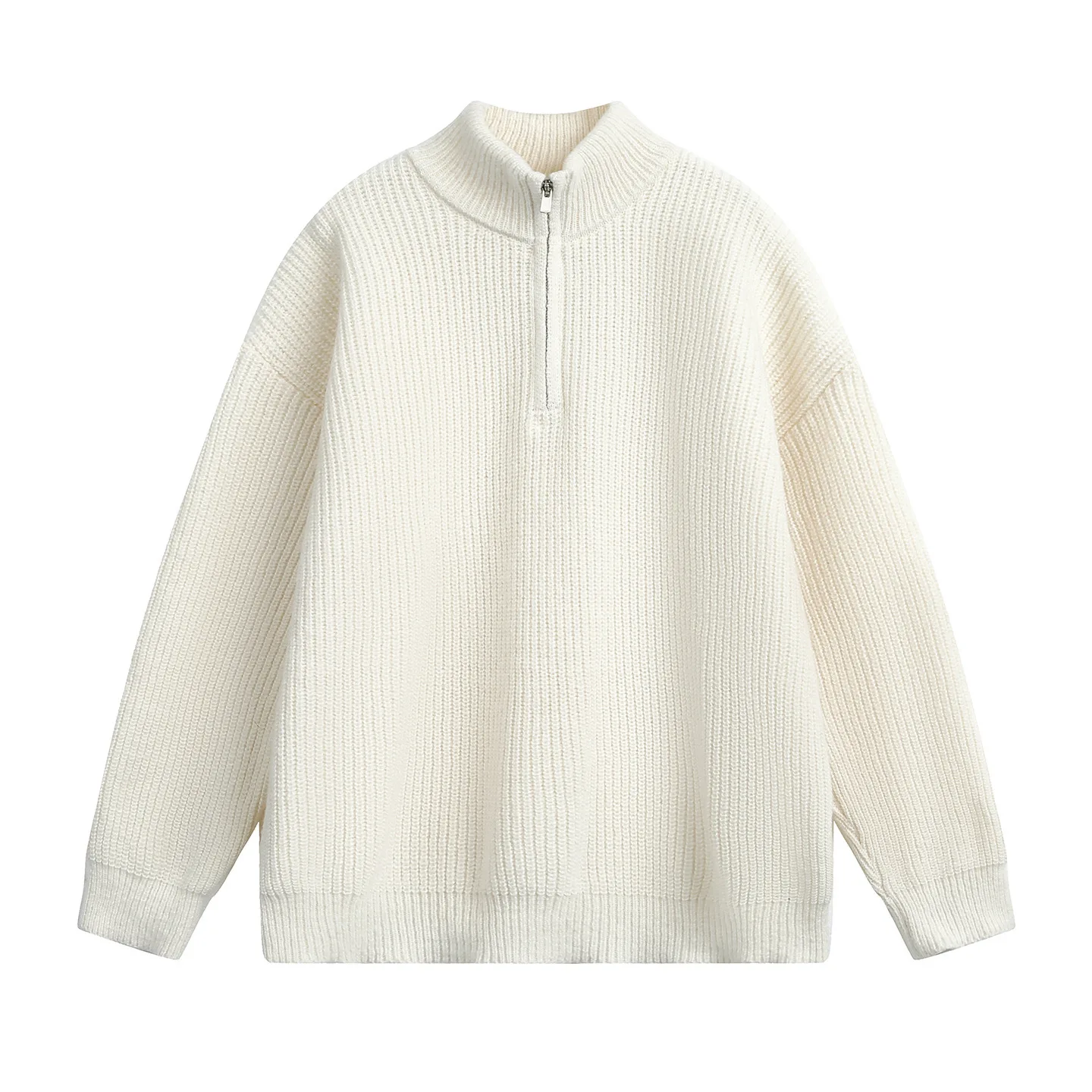 Maglione invernale da uomo vintage con zip a un quarto in pile di peluche finto Sherpa oversize comfort retrò stile americano coppia pullover unisex