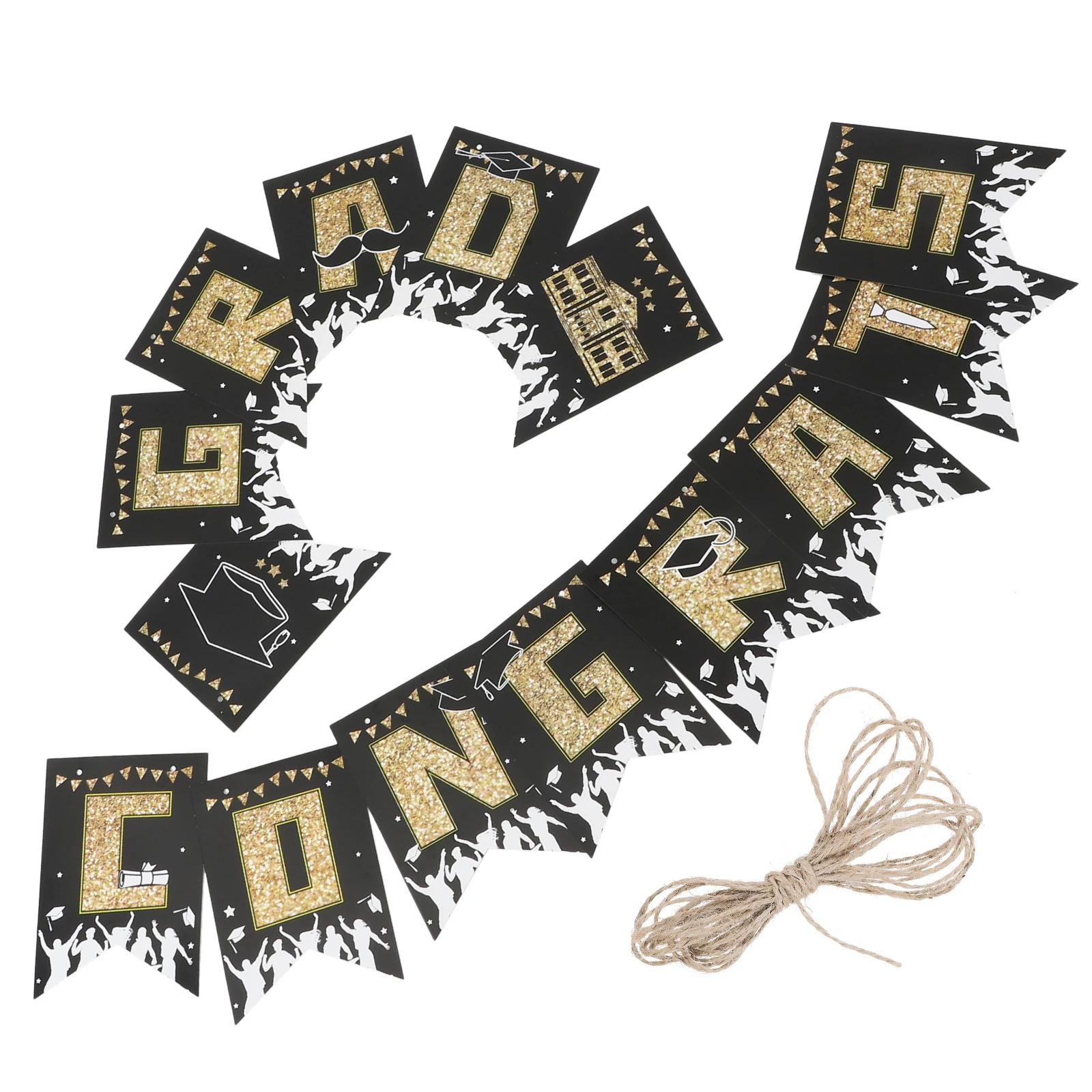 

Graduation Party Banner 2024 Blue Fish Tail Flags Hanging Wall Decorations Photo Props Layout Supplies Background Banners