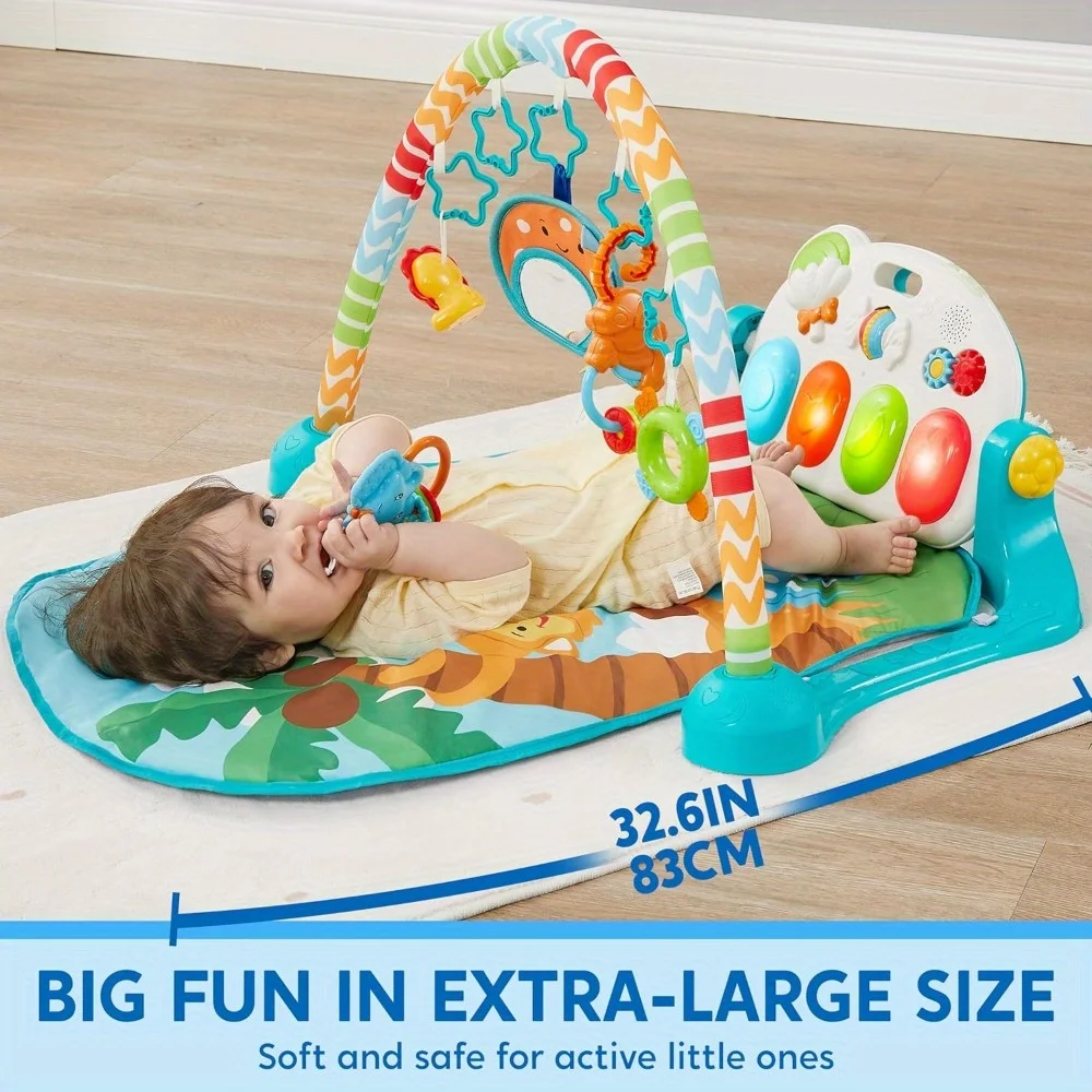 JOYFY الطفل تلعب حصيرة البطن الوقت حصيرة لعبة لمدة 0-6 أشهر الطفل الموسيقية ألعاب تعلم رائعتين الحيوان تحت عنوان اللعب الصالة الرياضية مع لوحة البيانو #2