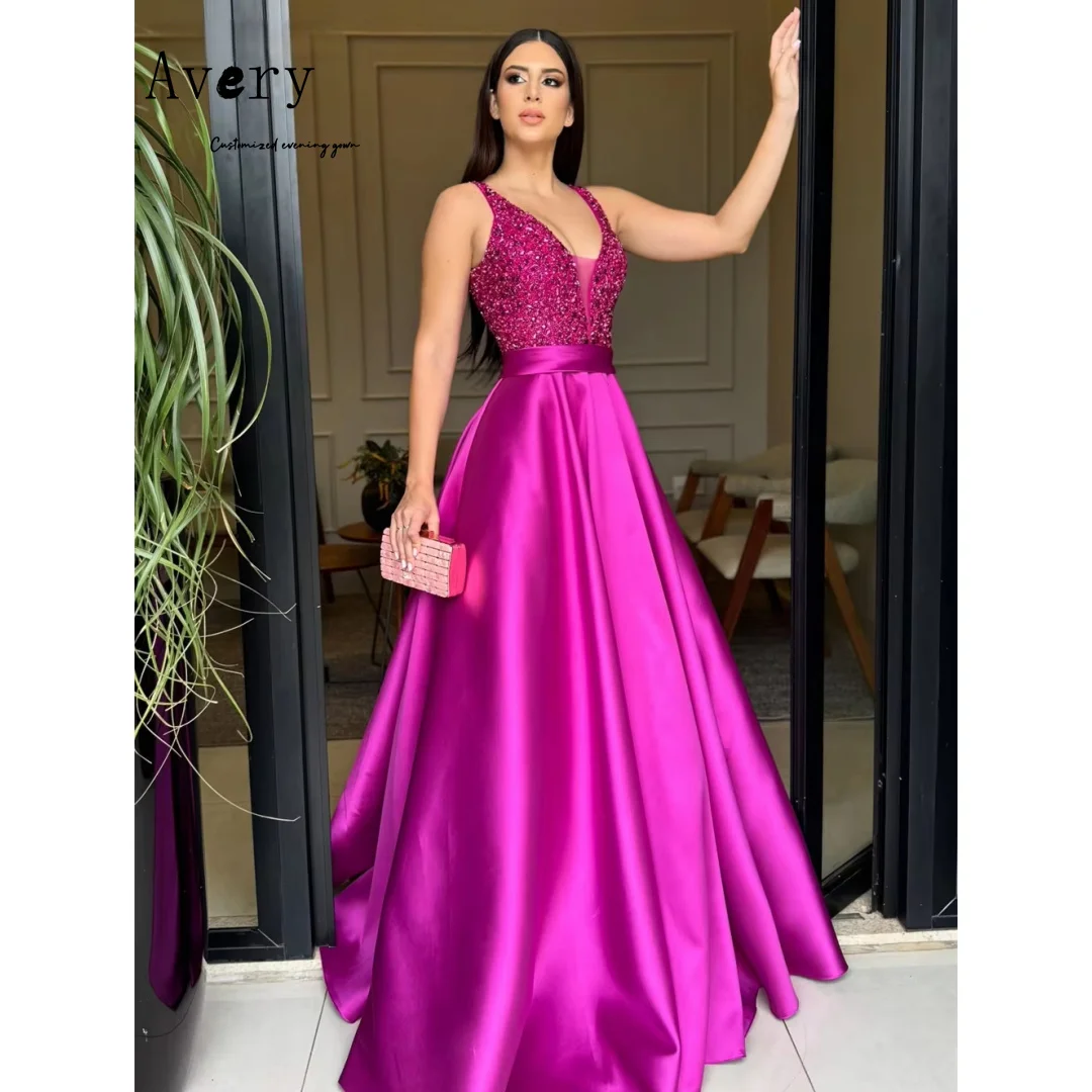 

Avery Custom Off-shoulder Sleeveless A-line Printed Elegant Dresses for Woman Party Wedding Luxury Women's Evening Dresses Dress