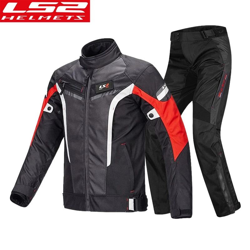 LS2 MJ113 Motorcycle Jacket Windproof Breathable Motocross Riding Jacket Clothing Men Anti-fall Reflective Motorbike Jacket