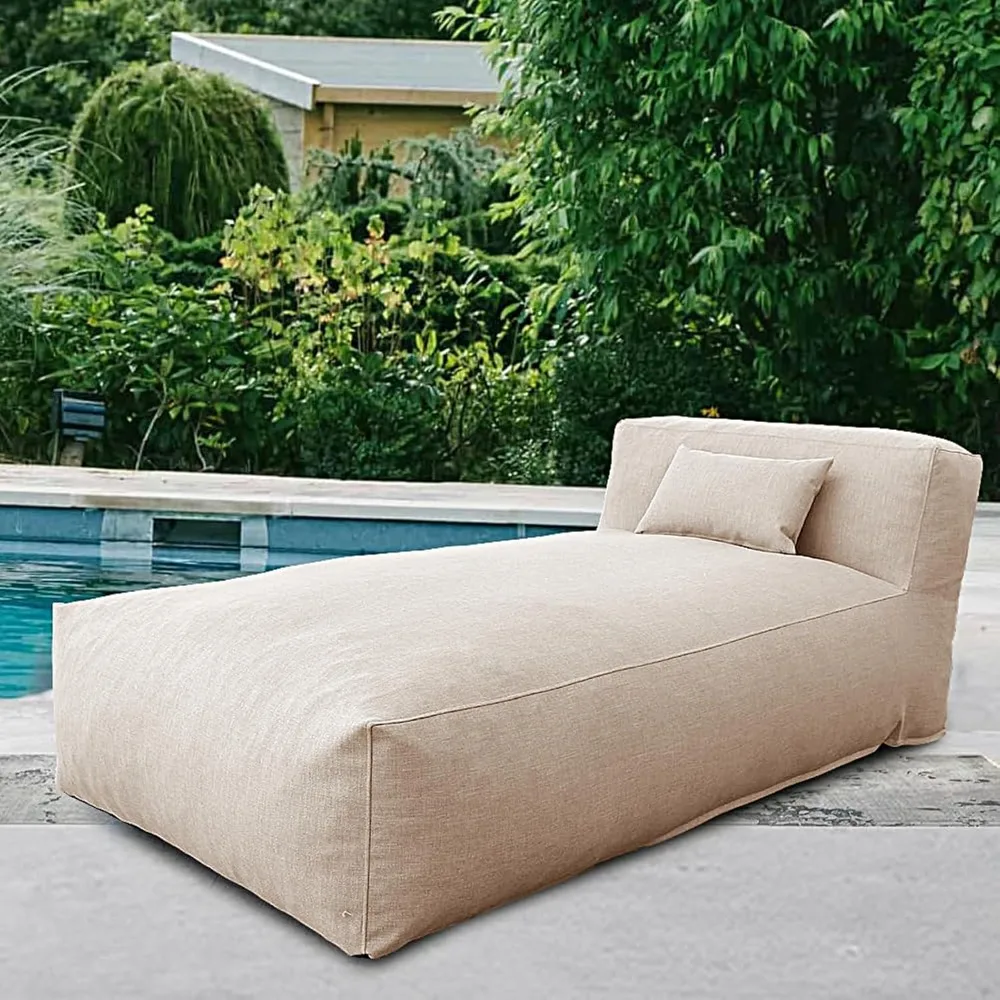 Outdoor Bean Bed Chair Sun Lounger, Couch Sofa for Patio & Pool, Foam Filling Day Bed Furniture, Comfy Lazy Sofa for Outside