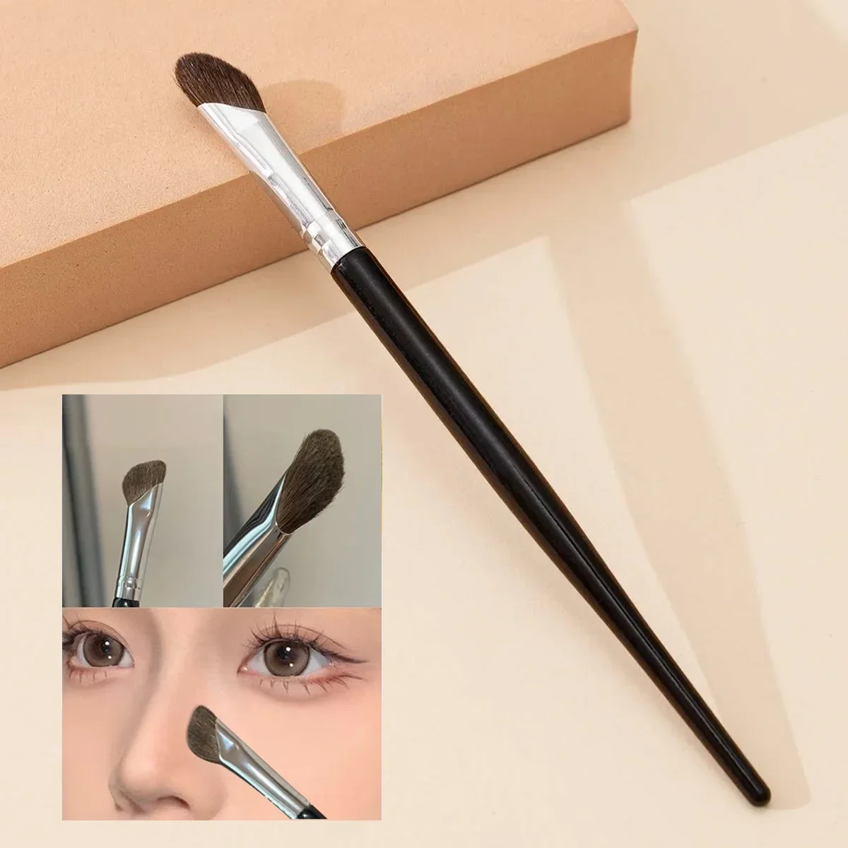 3D-Kontur-Nasenschattenpinsel – abgewinkelter Eyeliner-Zauberstab, tragbare Reise, Textmarker-Make-up-Pinsel, professionelle Make-up-Tools für Anfänger – Detail 2