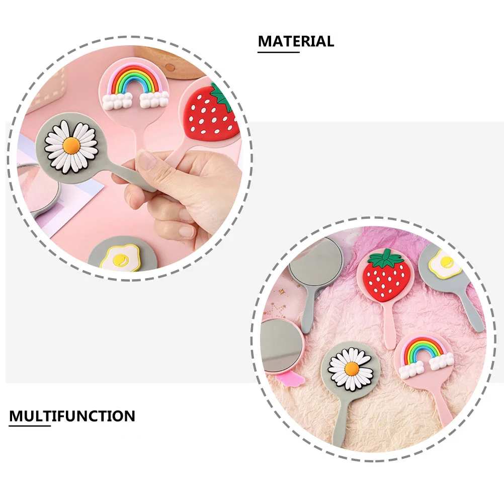 مرآة مكياج محمولة باليد، حجم صغير للسفر، مرآة بلاستيكية خفيفة الوزن للنساء، أداة تجميل محمولة أنيقة #5