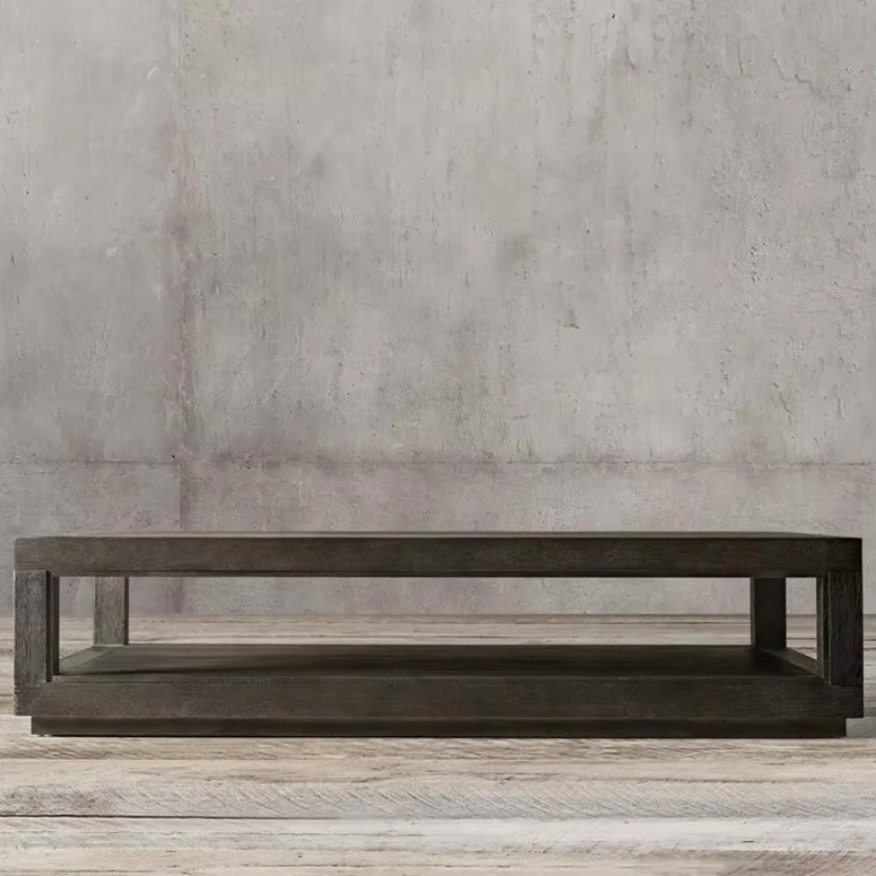 

Contemporary living room furniture retro rectangular large frame coffee table wood oak