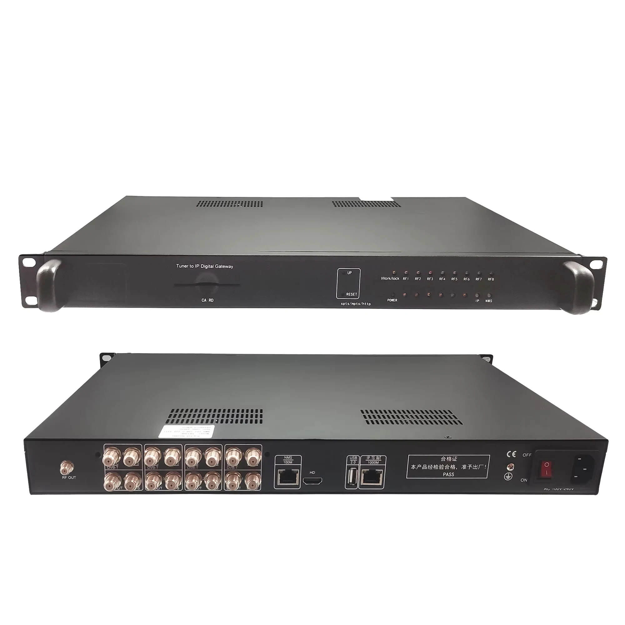 8 channel digital gateway stream receiver Modulator Tuner Modulator tuner to IP DVB-S2 DVB-T T2 DVB-C ISDBT to IP