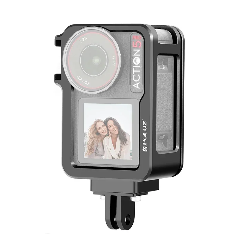 Para dji osmo ação 5 pro metal gaiola adaptador de expansão quadro com sapata fria quadro protetor ação câmera acessórios