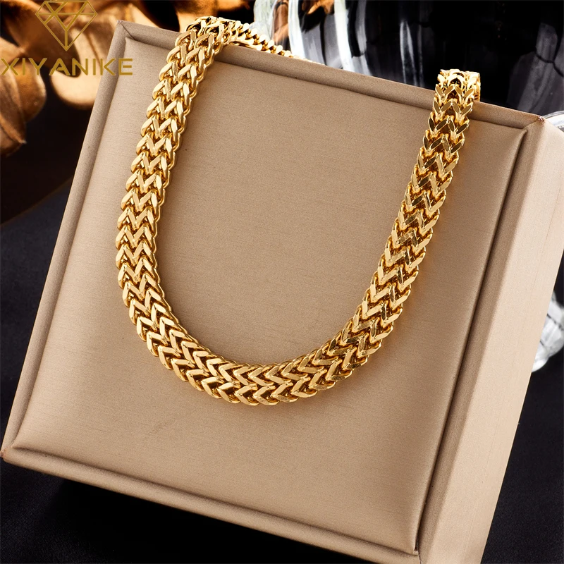 

XIYANIKE 316L Stainless Steel Necklace Thick Chain Accessories for Women Hip Hop Punk Newly Arrived Party Jewelry Gifts Collier