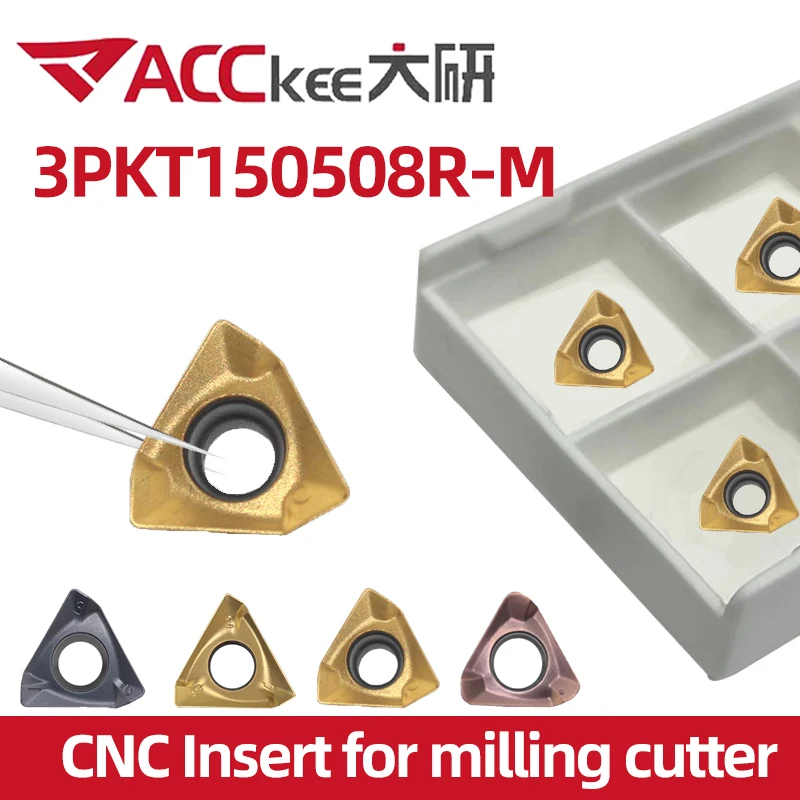 ACCKEE 3PKT150508R-M 100408R-M milling cutter insert right angle face milling cutter disc insert milling insert Steel Parts