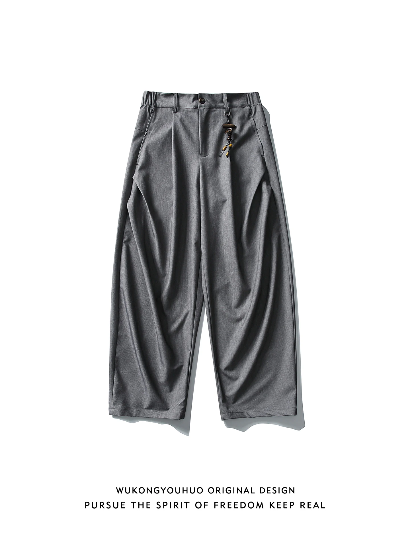 

American Sle Pleated Design Sensation Knife Drapey Wide Leg Casual Pants Men's Retro Loose Fit Versatile Loose Long Tr...