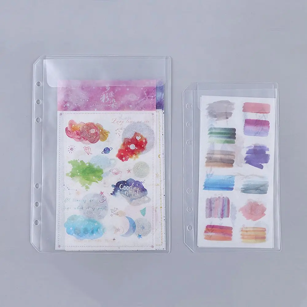 

Sticker Storage Bag A5 A6 Size Ticket Card Organizer Bag Loose Leaf Bags Binder Zipper Folders Binder Pockets Notebook Binder