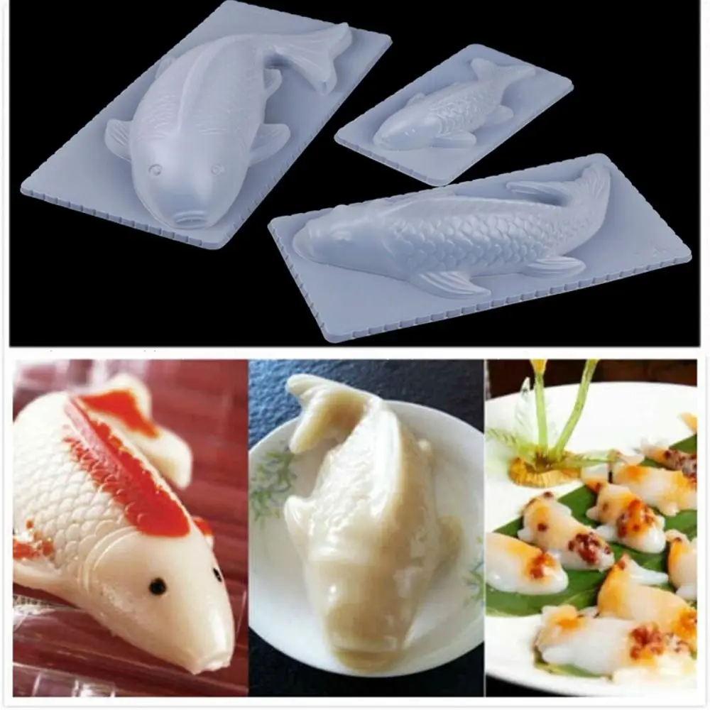 New 3D Koi Fish Shape Plastic Cake Chocolate Jelly Sugarcraft Mould Rice Mold DIY Cake Decorating Moulds Baking Tool