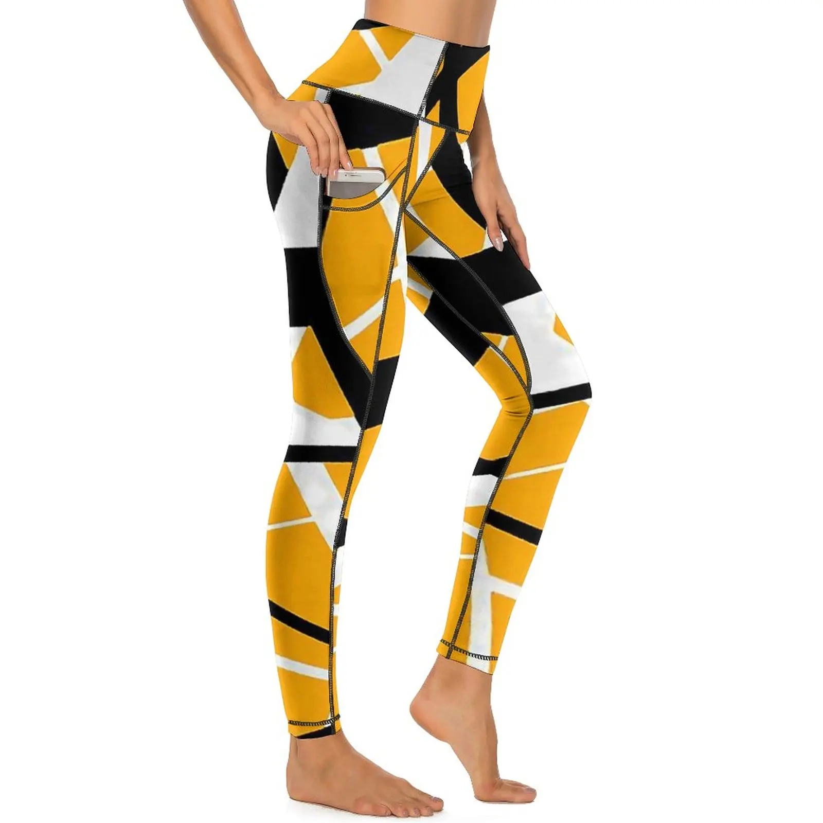 Van Halen Yoga Pants Sexy POPULAR IN YELLOW Custom Leggings Push Up Gym Leggins Women Retro Stretchy Sports Tights