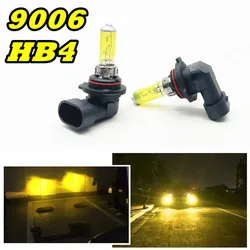 2 Pcs 9006 12V 55W Yellow Lights 3000k HB4 Car Headlight Auto Fog Lamps Halogen Bulbs