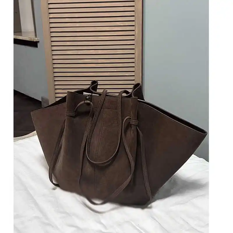 

autumn and winter frosted leather wing bags, large-capacity shoulder bags, premium underarm bags niche women's bags