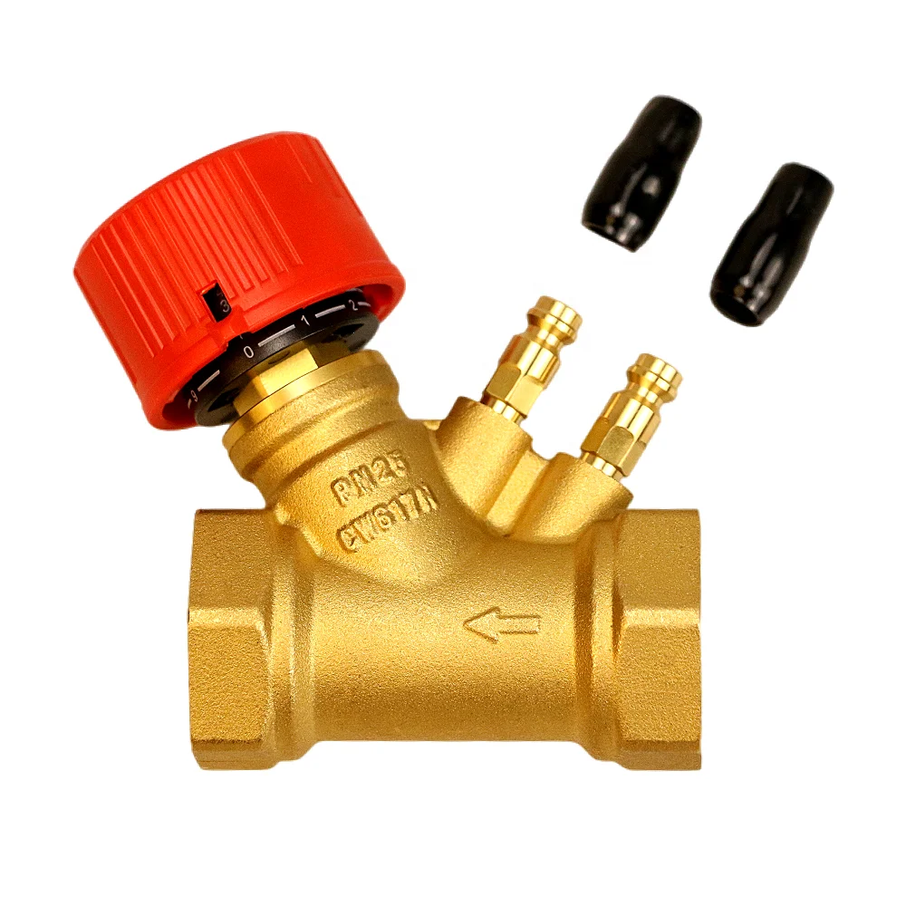 

ATV&UTV1" PN25 Brass Static Regulating Balancing Valve Threaded Flow Control Valve Flow Balance Valve
