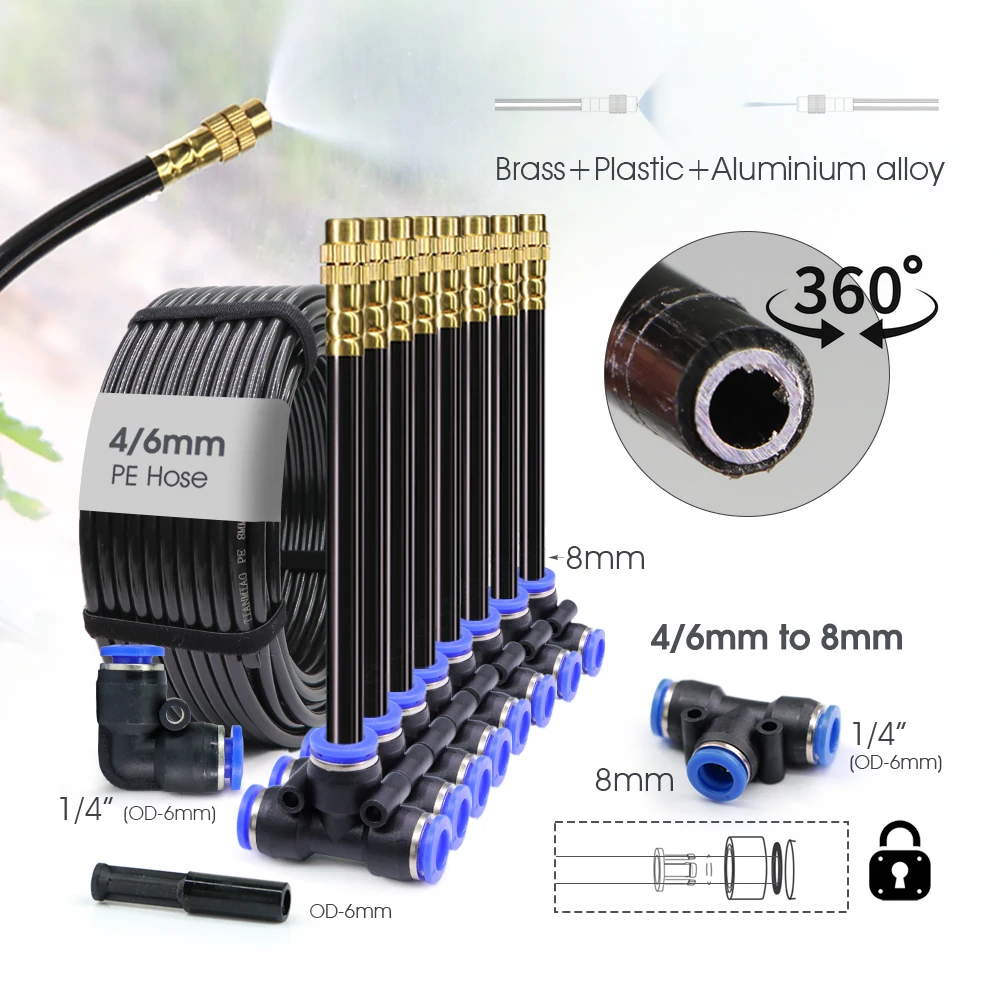 Smart Bluetooth Gardening Irrigation Timer Mist Cooling Kit APP Customized Watering Program Quick Connection Accessories