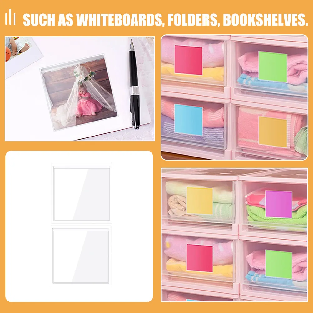 20Pcs Self-Adhesive Clear PVC Label Holders for Classroom Library Market Use Easy Insert Replace No Residue Sturdy Long-Lasting
