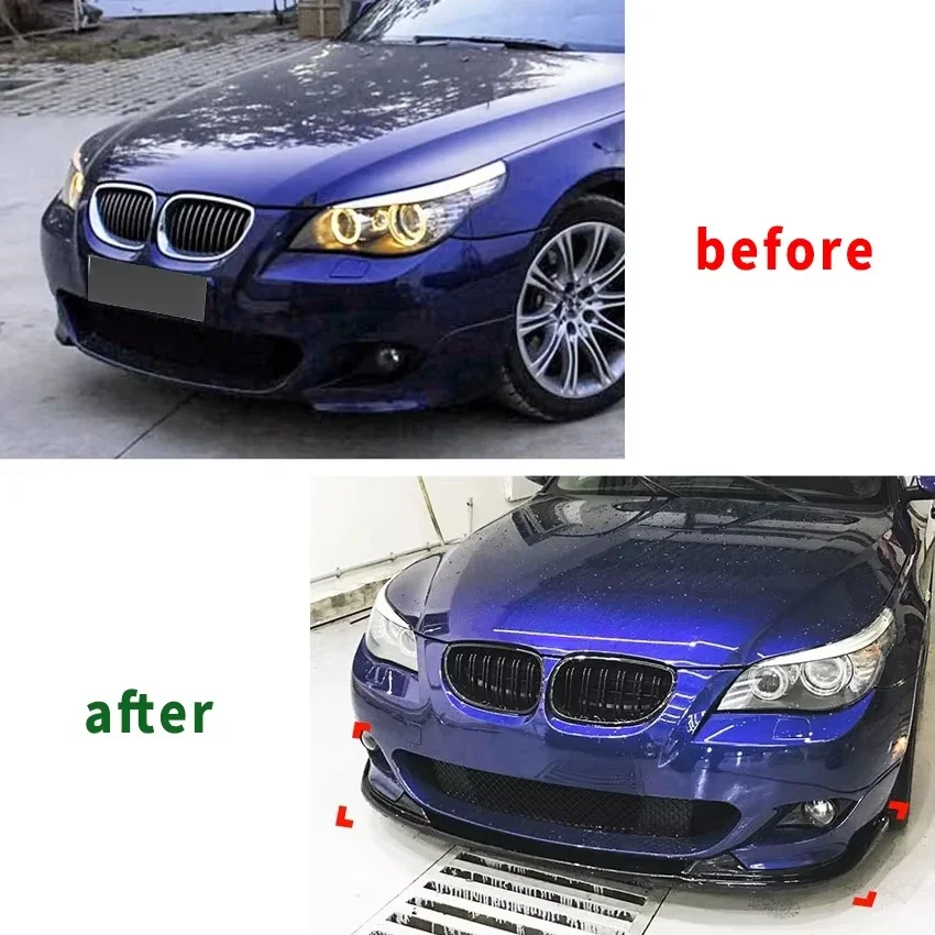 For Bmw E60 Accessories E61 5 Series 525i 530i 540i 550i M Sport 2005 06 07 08 09 2010 Car Front Bumper Lip Spoiler Body Kit