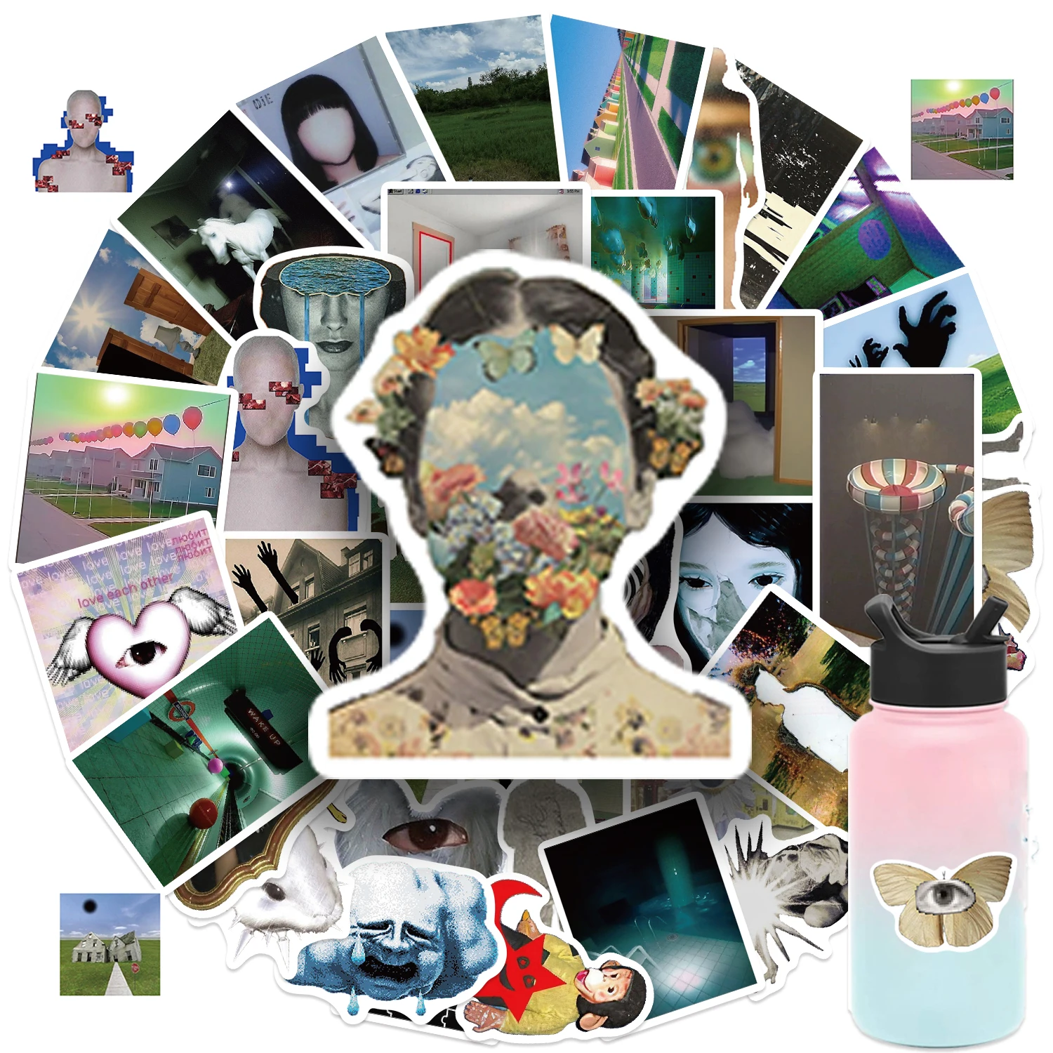 50 Uds. De pegatinas estéticas Dream Core, juego de calcomanías impermeables para teléfono, maleta, mochila, caja de almacenamiento de violín, pegatinas de fantasía