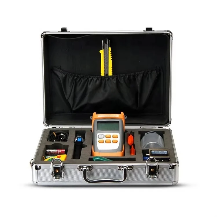 Handheld FTTH Tool Box Set Fiber Optic Tool Kit with OPM VFL Stripper Fiber Cleaver Miller Pliers