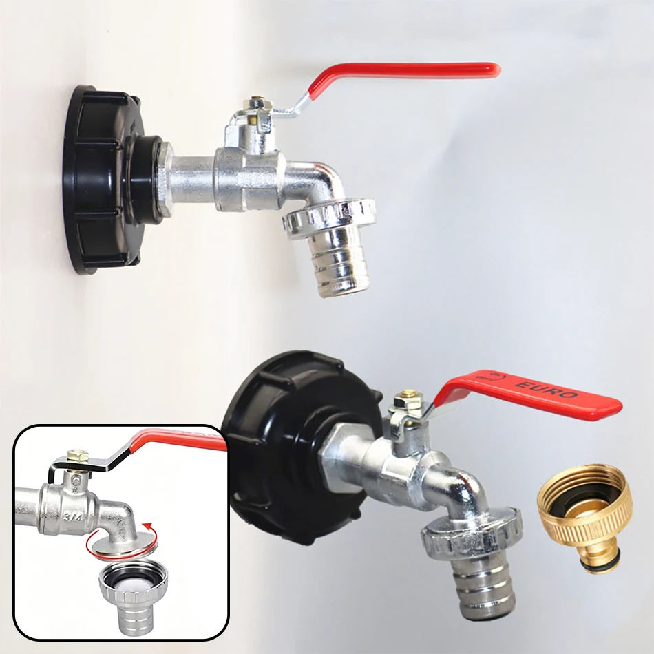

1 шт. Прочный адаптер для крана IBC-контейнера 1/2'' с крупной резьбой S60*6 для замены соединительного клапана, фитинг для садового/бытового клапана/крана