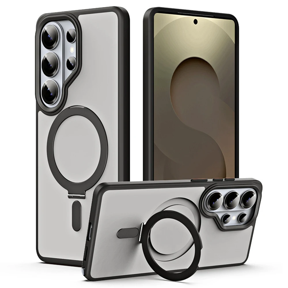

For Samsung Galaxy S26 S26 Plus S26 Ultra Thin Case Invisible Magnetic Ring Stand Shockproof Hard Back Soft Edge