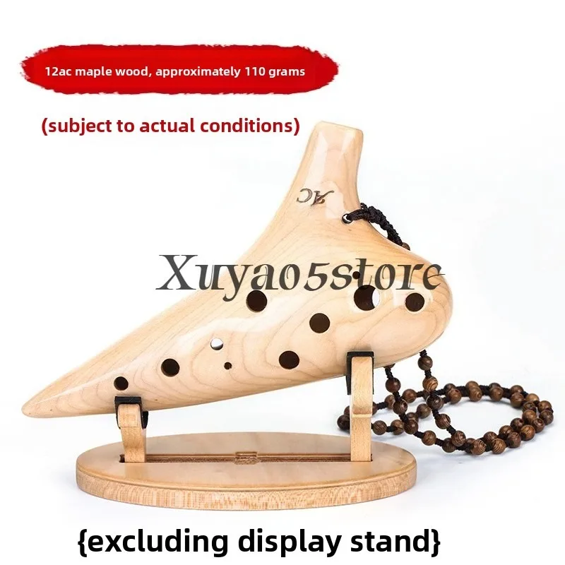 Solid Wood AC Tune 12 Hole Pottery Flute Alto Beginner Introduction Professional Adult Wooden Folk Musical Instruments Ocarina