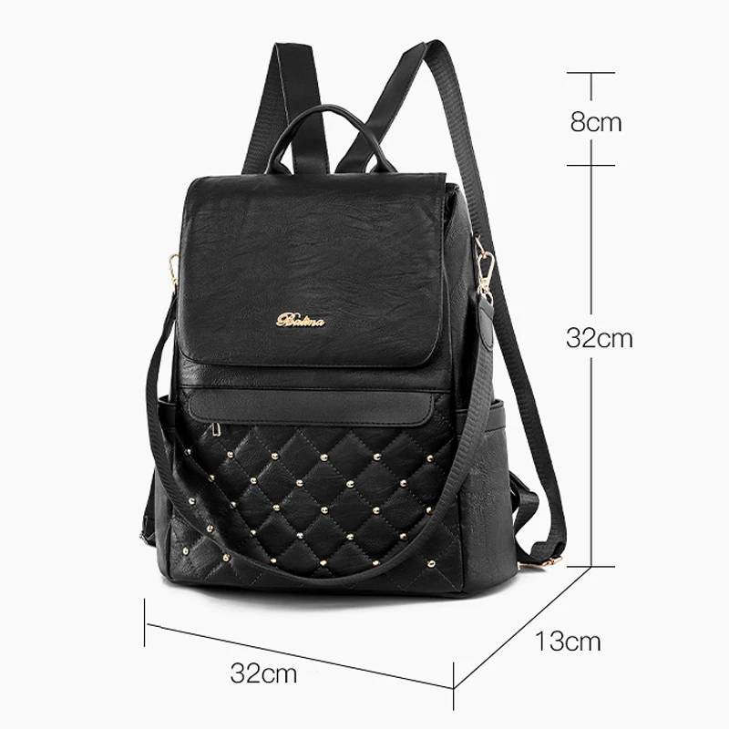 Women Large Capacity Backpack Purses High Quality Leather Female Vintage Bag School Bags Travel Bagpack Ladies Bookbag Rucksack