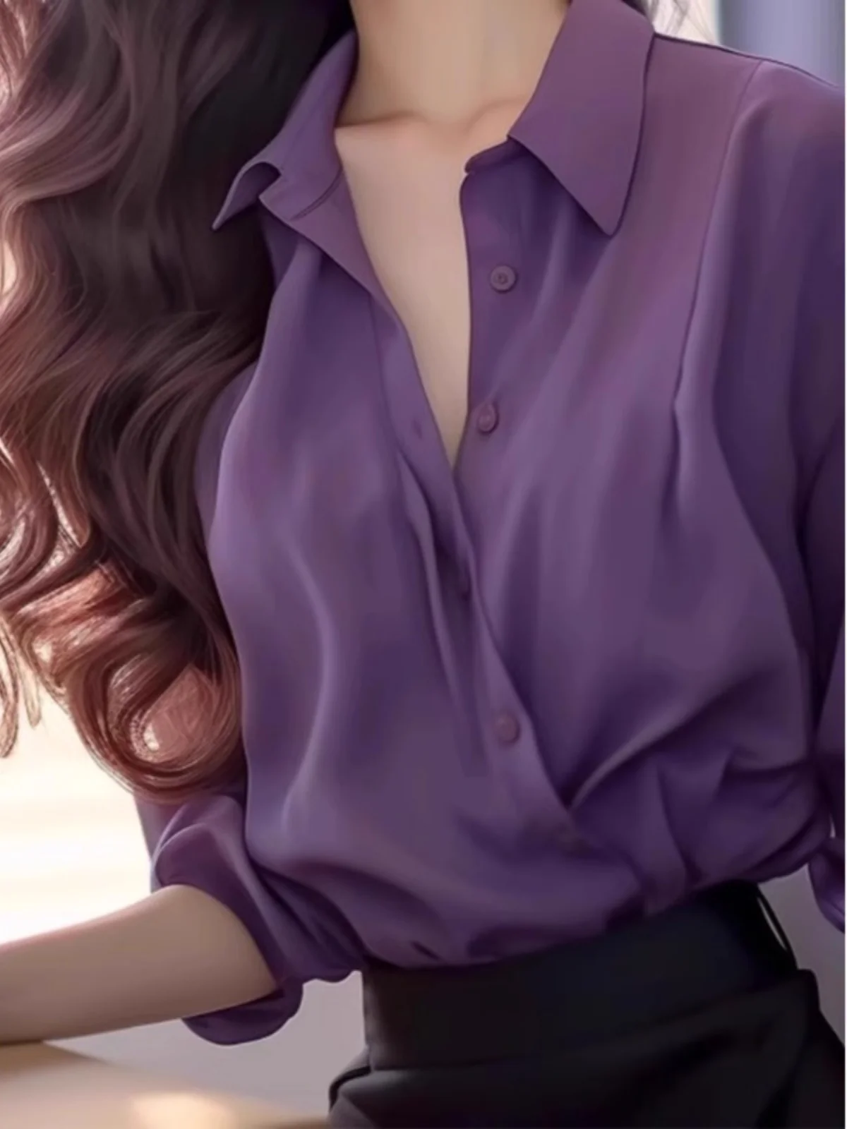 Faionable coreano Sle sciolto da donna viola irt estate casual capispalla vintage cardigan Top Ele Pendolarismo vento