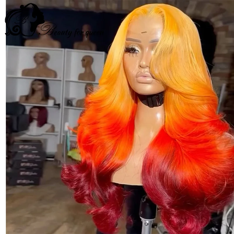 Brazilian Colored Lace Wigs Mint Green Pink Red Blue Cosplay For Women Brown Colored Glueless Lace Front Wig Ultra-Premium