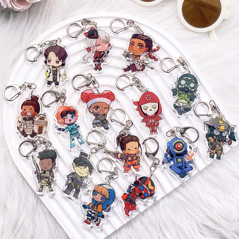 15PCS Chaveiro de Acrílico do Jogo Apex Legends, Acessórios Divertidos e Fofos para Mochilas, Presentes para Amigos